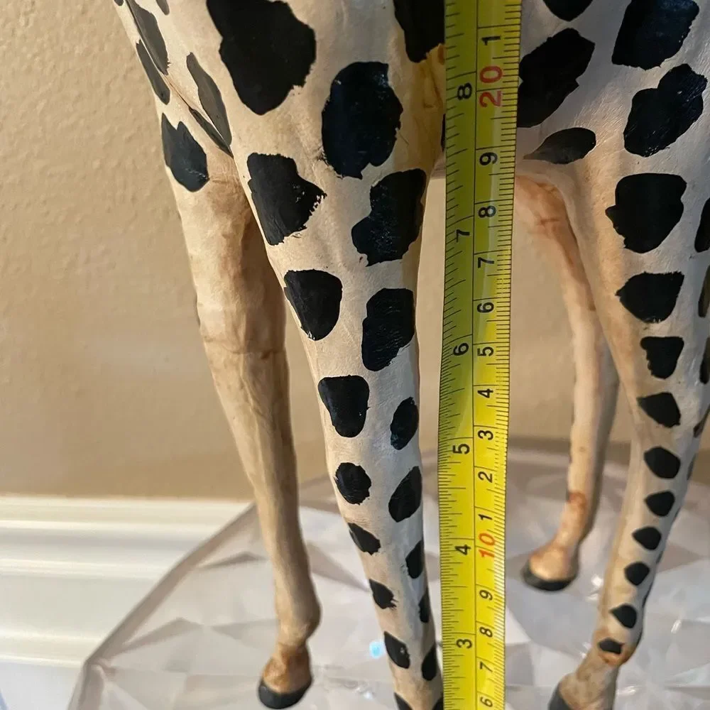 Giraffe Leather Wrapped Old 19 inches Tall Decorative Giraffe